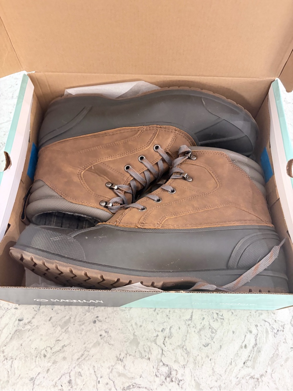 Men's Brown Waterproof Lace-Up Outdoor Boots